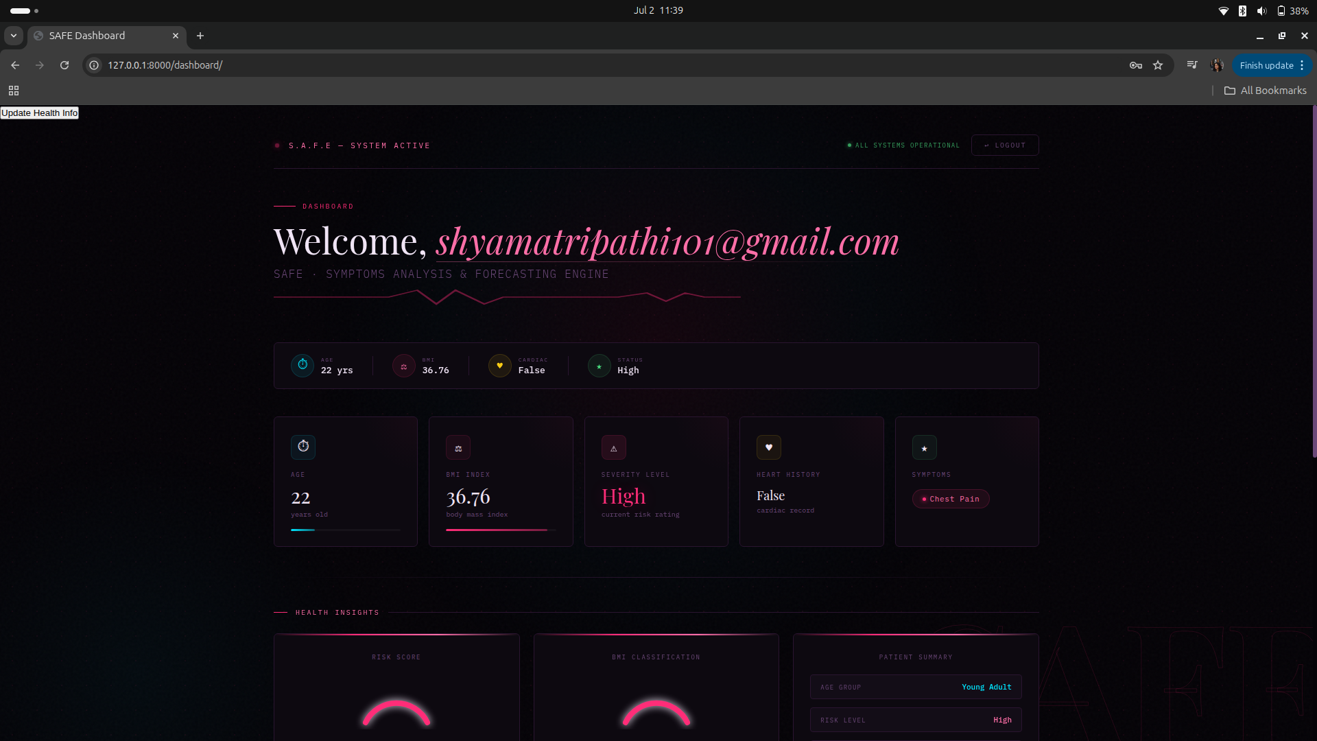 SAFE Dashboard